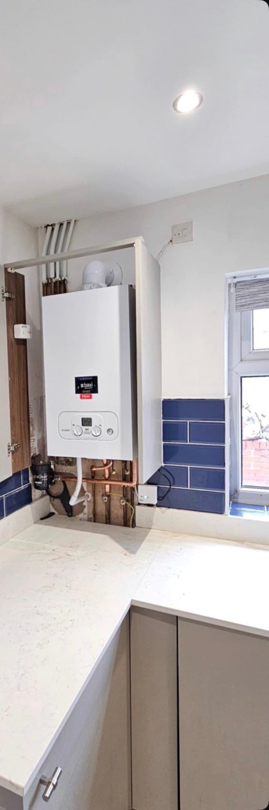 A recently completed Baxi combi boiler installation